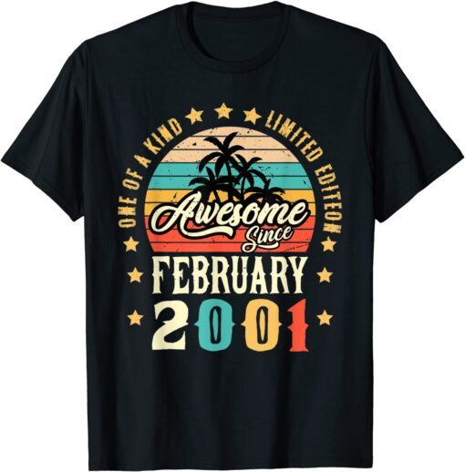 Awesome Since February 2001 Vintage 21st Birthday Tee Shirt