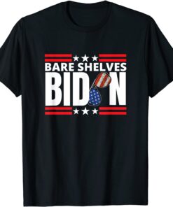 Bare Shelves Biden Meme Flag Glasses Tee Shirt