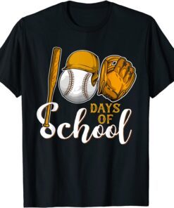 Baseball 100 Days of School Happy 100th Day Teacher Tee Shirt