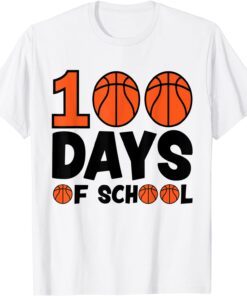 Basketball 100 Days of School Happy 100th Day Teacher Tee Shirt