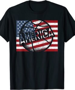 Basketball American Flag Tee Shirt