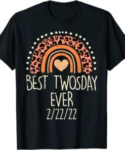 Best Twosday Ever 2-22-22 Leopard Twos Day 2022 Teacher Tee Shirt