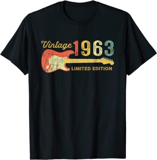 Best of 1963 Birthday - Guitar lovers 59th Birthday Tee Shirt