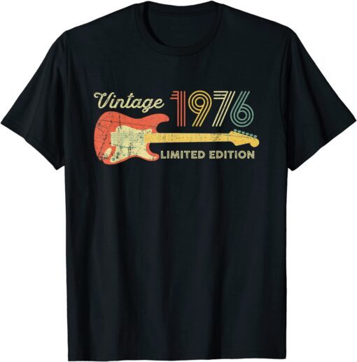 Best of 1976 Birthday - Retro Guitarist 46th Birthday Tee Shirt