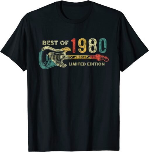 Best of 1980 Birthday - Guitar Player 42th Birthday Tee Shirt