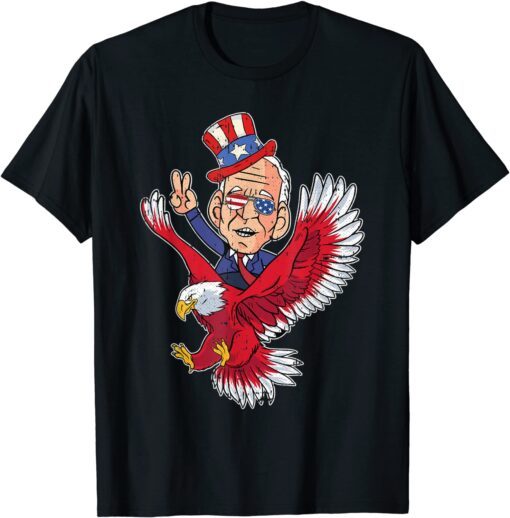 Biden Riding Eagle 4th Of July Patriotic American President Tee Shirt