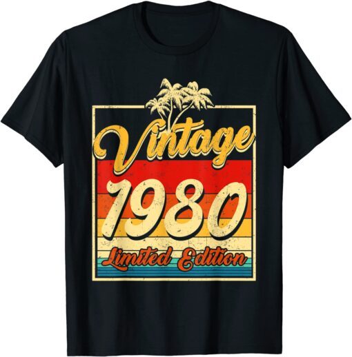 Birthday 42 Year Old Vintage 1980 Limited Edition 42nd Birthday Tee Shirt