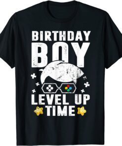 Birthday Boy Level Up Time Gamer Birthday Tee Shirt