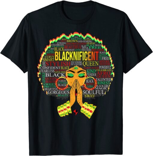 Black History Month Melanin Women Blacknificent Sista Queen Tee Shirt