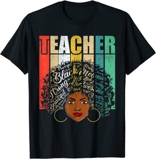 Black Melanin Teacher Women Apparel African American Dashiki Tee Shirt