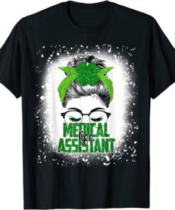 Bleached Lucky Medical Assistant St Patricks Day Irish Tee Shirt