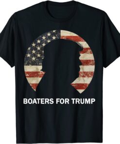 Boaters For Trump Vintage American Flag Tee Shirt