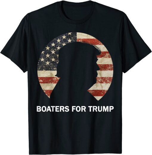 Boaters For Trump Vintage American Flag Tee Shirt