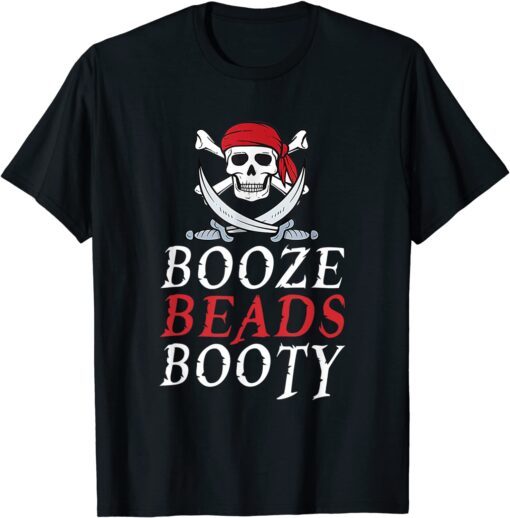 Booze Beads Booty Gasparilla Pirate Festival Tee Shirt