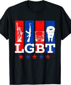 Bourbon Drinking Liberty Guns Bourbon Trump Lgbt Tee Shirt