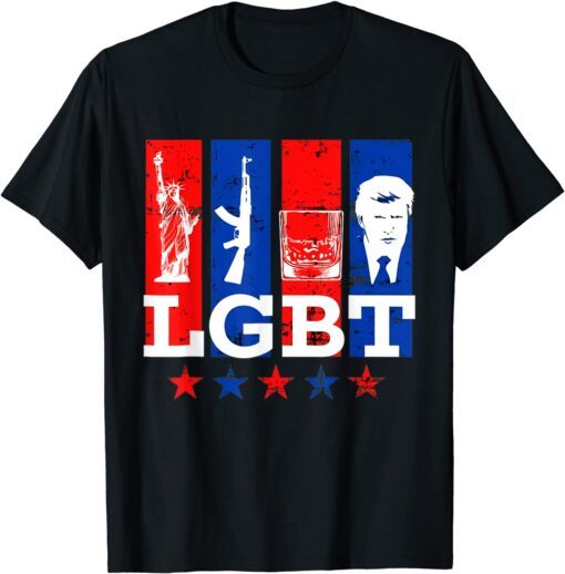 Bourbon Drinking Liberty Guns Bourbon Trump Lgbt Tee Shirt