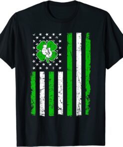 Boxing Retro St Patricks Day Irish Sport American Flag Tee Shirt