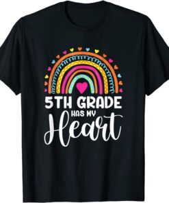 Buffalo Plaid 5th Grade Has My Heart Teacher Valentine Tee Shirt