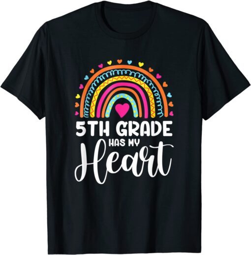 Buffalo Plaid 5th Grade Has My Heart Teacher Valentine Tee Shirt