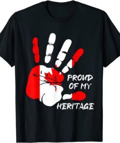 Canadian Flag Hand Finger Pride Heritage Canada Tee Shirt