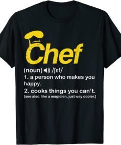 Chef Definition Tee Cook Cooking Tee Shirt