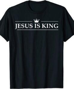 Christian Jesus Is King Design Crown Tee Shirt