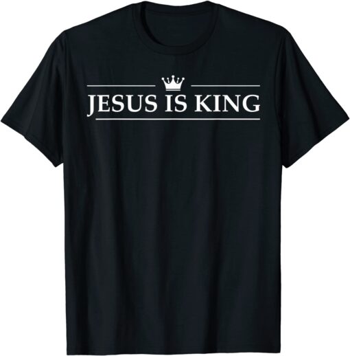 Christian Jesus Is King Design Crown Tee Shirt