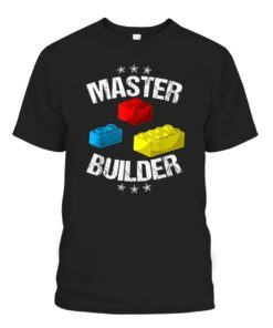 Cool Master Builder Funny Building Blocks Tee Shirt
