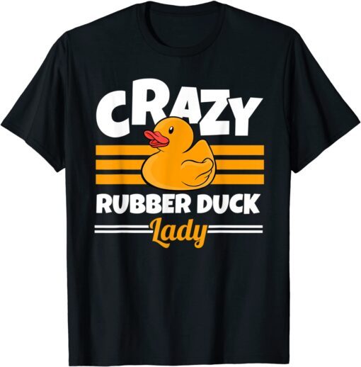 Crazy Rubber Duck Lady Bath Duckie Yellow Tee Shirt