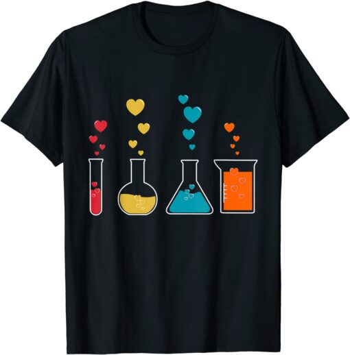 Cute Chemistry Hearts Science Valentines Nerd Tee Shirt