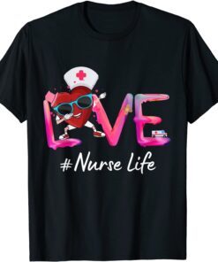 Cute Dabbing Nursing Valentine Heart Love Nurse Life Tee Shirt