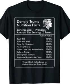 Donald Trump Nutrition Facts Republican President 2020 Tee Shirt