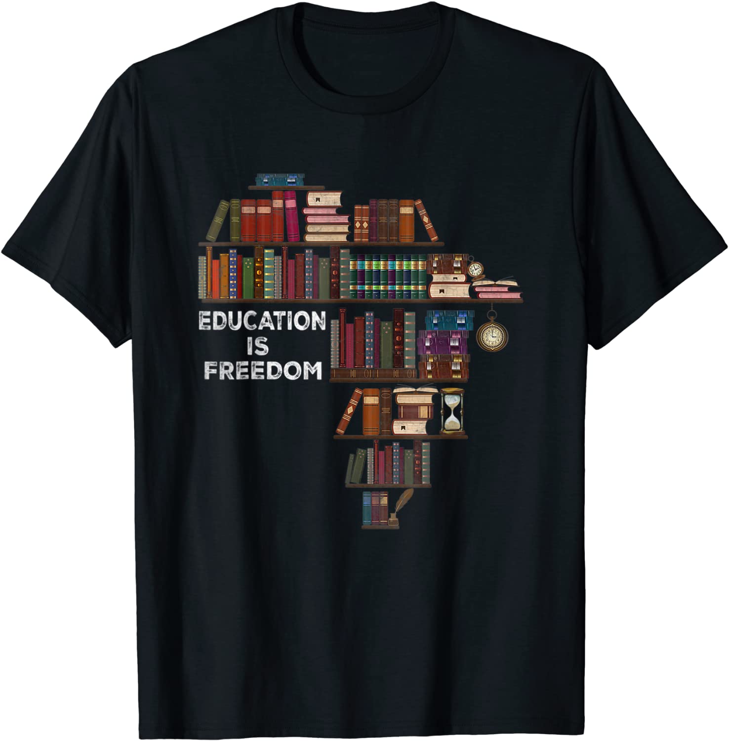 Education Is Freedom Book Reader Black History Month African Tee Shirt ...