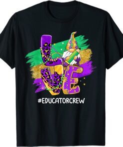 Educator Crew Leopard Mardi Gras Carnival Party Tee Shirt