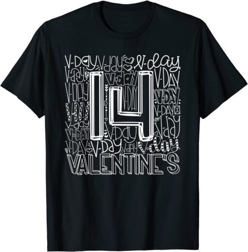 February 14th Valentines 2022 Typography Couples Matching Tee Shirt