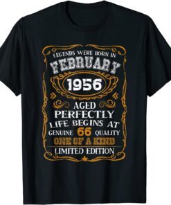 February 1956 66th Birthday 1956 Year Old Tee Shirt