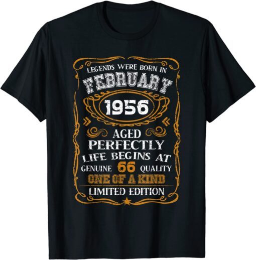 February 1956 66th Birthday 1956 Year Old Tee Shirt