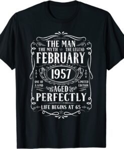 February 1957 Man Myth Legend 65th Birthday 65 Years Tee Shirt