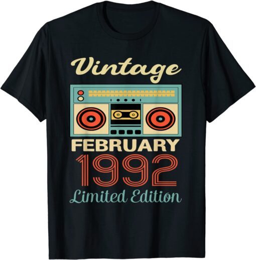 February 1992 30th Birthday Cassette Tape Vintage Tee Shirt