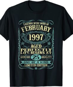 February 1997 25th Birthday 25 Year Old Tee Shirt