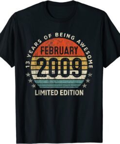 February 2009 Limited Edition 13th Birthday 13 Years Old Tee Shirt