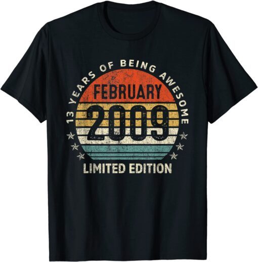 February 2009 Limited Edition 13th Birthday 13 Years Old Tee Shirt