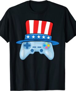 Game Controller Uncle Sam Hat 4th Of July Video Gamer Tee Shirt