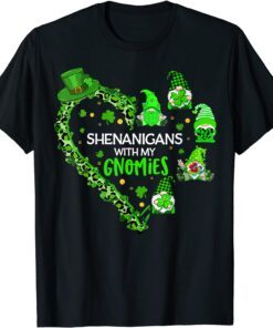 Gnome St Patricks Day Shenanigans With My Gnomies Shamrock Tee Shirt