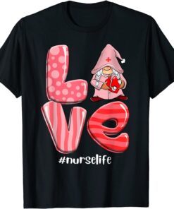 Gnomes Love Stethoscope Nurse Life Valentine Day 2022 Tee Shirt