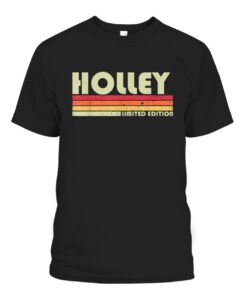 HOLLEY Surname Retro Vintage 80s 90s Birthday Reunion Tee Shirt