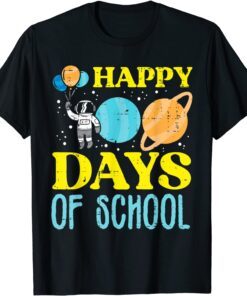 Happy 100 Days Of School Astronaut Planets 100th Tee Shirt
