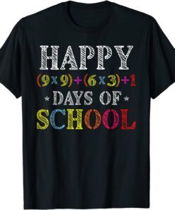 Happy 100 Days Of School Math Formula 100th Day Teacher Tee Shirt