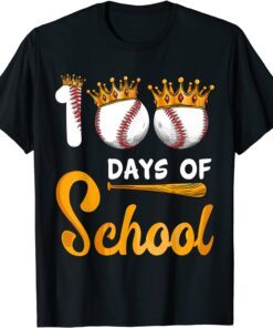 Happy 100th Day 100 Days of School Baseball Teacher Tee Shirt