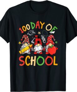 Happy 100th Day Of School 100 Days Of Gnomes Kindergarten Tee Shirt